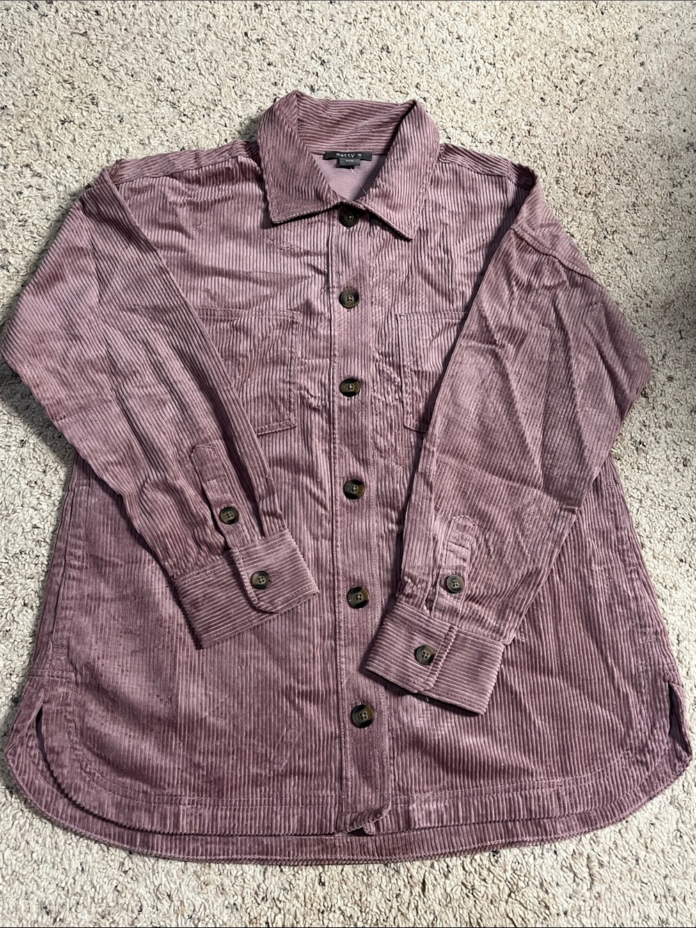 NWOT Corduroy Button-Up Shirt Jacket in Mauve - Women's Size Medium